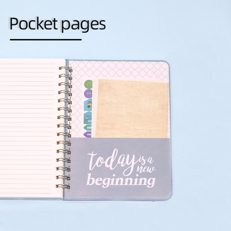 2026 12 Months (2026.01-2026.12) Weekly Planner Notebook with Twin-Wire Spiral Binding -- Soft-touch Faux Leather Cover, A5 Size