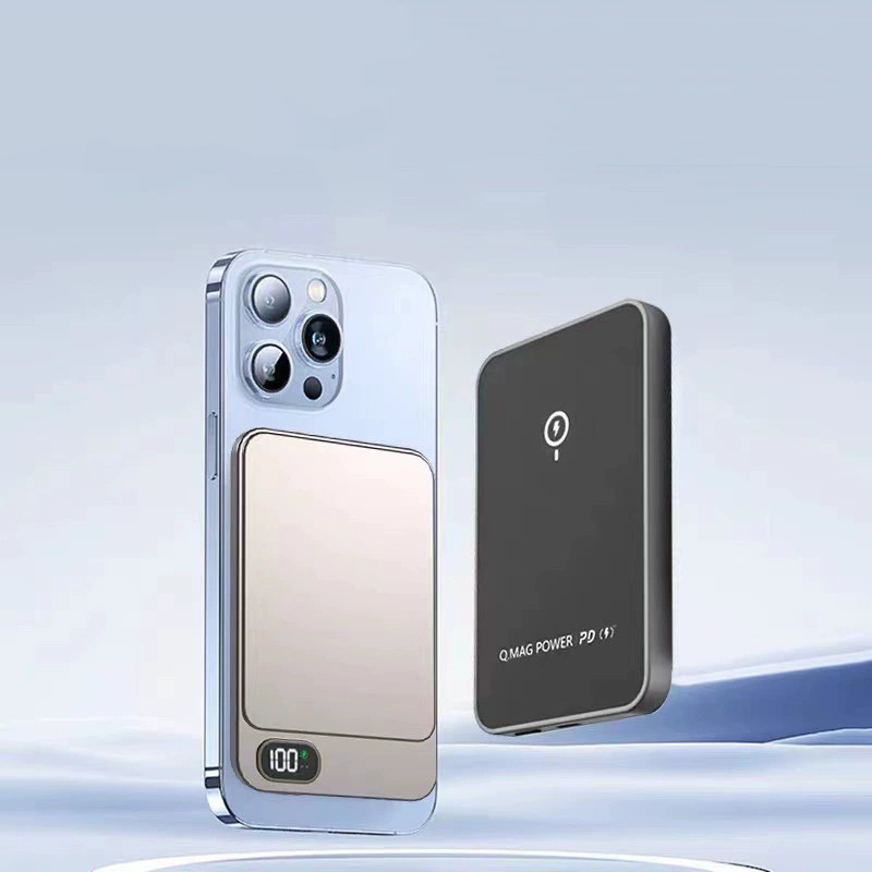 Ultra-thin metal magnetic wireless 10000mAh power bank, 15W wireless charging+PD20W bidirectional fast charging