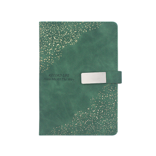 Magnetic Buckle Star-filled Notebook Custom Business Buckle Enterprise Logo Custom PU Discolourated Leather Notebook