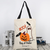 Halloween Tote Reusable Canvas Bag for Trick or Treat, Pumpkin Party Favor Goodie Bags