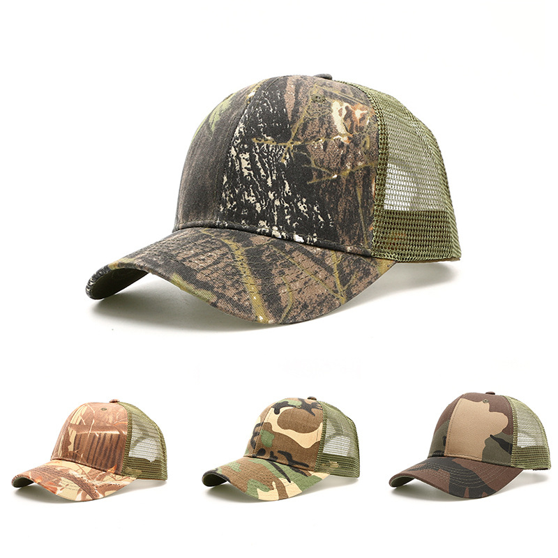 Cotton Twill Camo Mesh Snap Back Trucker Cap