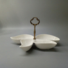 Modern Decorative Ceramic Divided 4 Compartment Serving Platter Tray Dessert Nut Candy Plates
