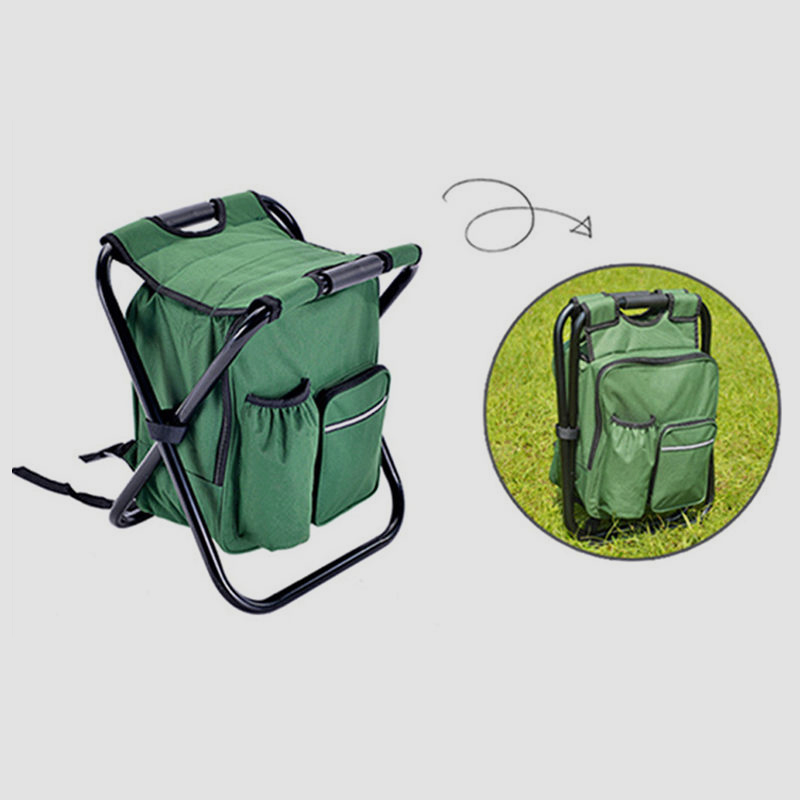  3-in-1 Portable Folding Camping Chair Stool Backpack with Large Capacity Cooler Insulated Bag for Travel, Beach, Hiking, Picnic