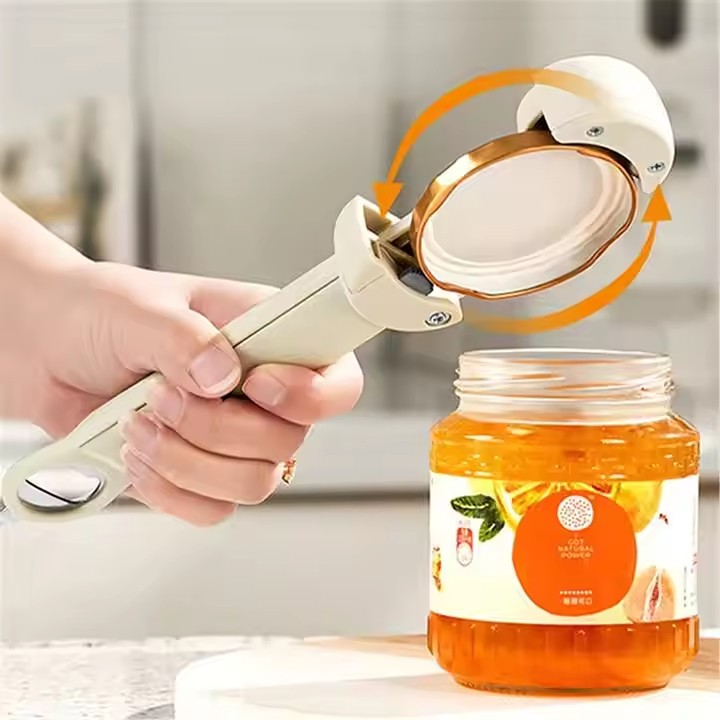 Adjustable Stainless Steel Can Jar Opener Retractable Bottle Opener, Labor-Saving Bottle Opener with Stainless Steel Gear