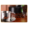 tainless Steel Coffee Mug Set, 6 Oz Double Walled Espresso Cups with Saucer 