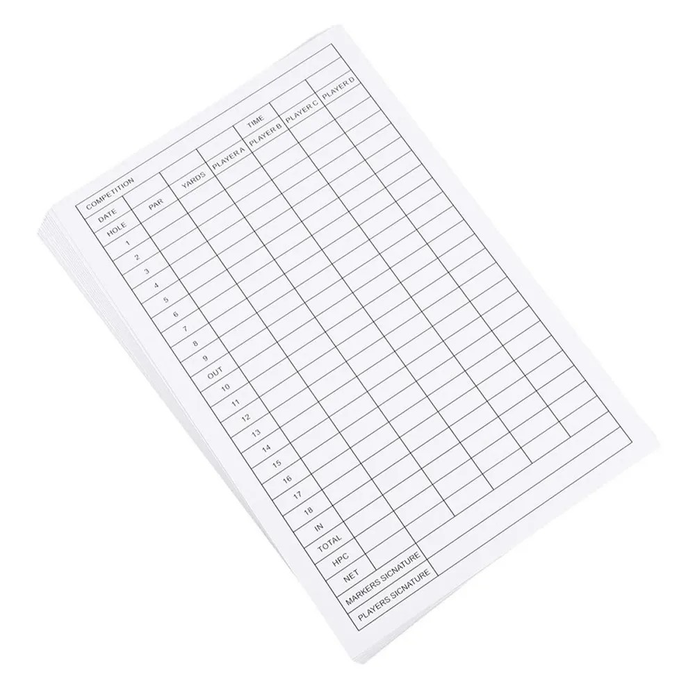 Premium Golf Score Sheet - 5.98 x 3.86 inches
