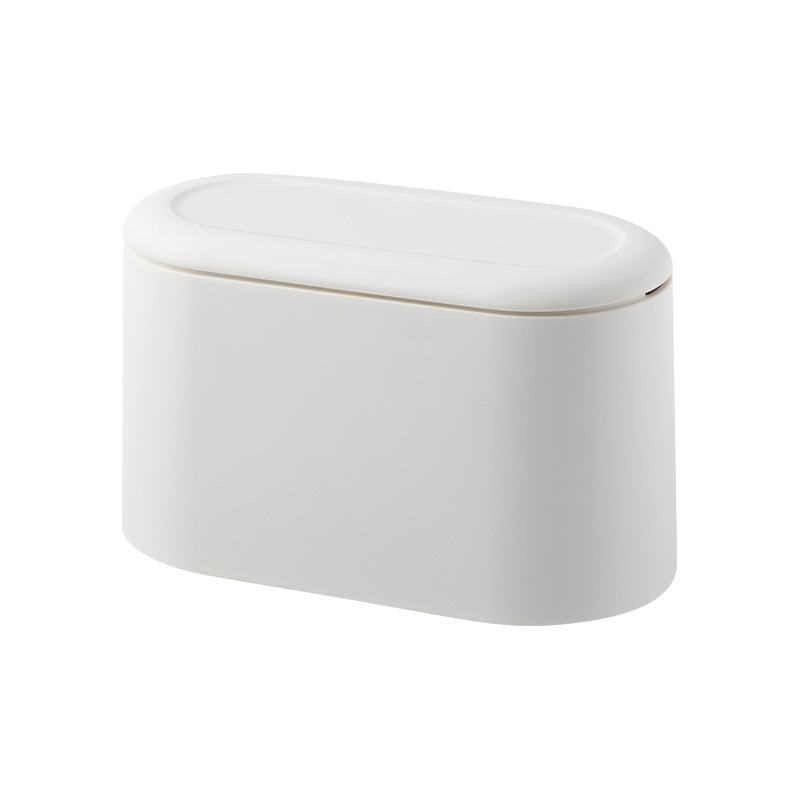 Desktop Trash Can Mini Countertop Garbage Can with Lid Small Plastic Storage Bin for Home Kitchen Dressing Office Kids Bedroom