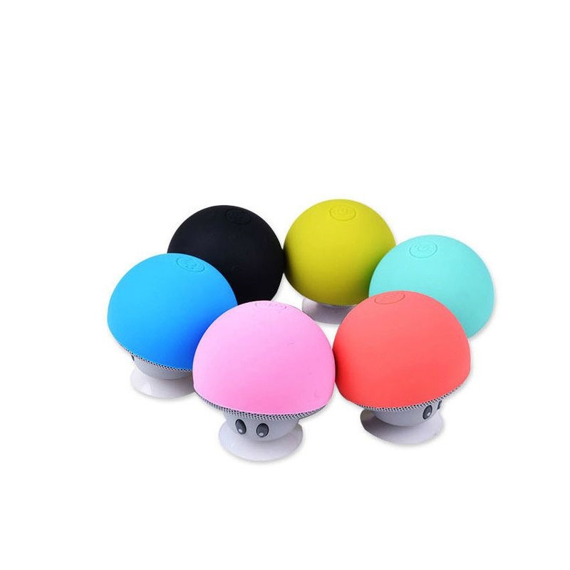 Mini Small Mushroom Speaker Wireless Audio with Suction Cup, Portable Speaker Phone Holder