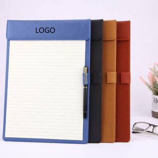 PU Leather Coffee Clipboard with Magnetic Clip Board. Premium Leather A4 Clipboard 