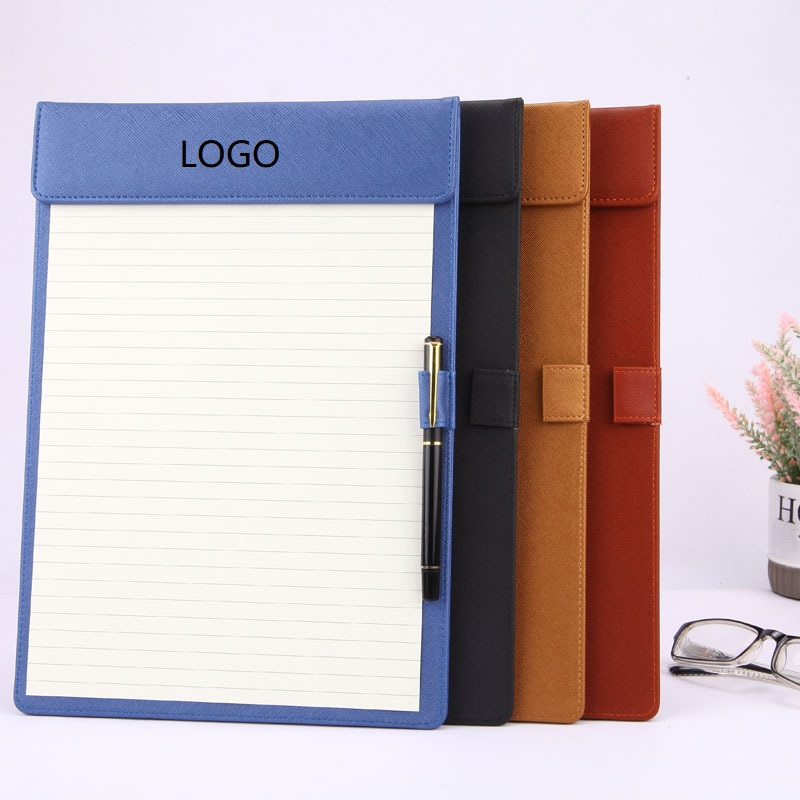 PU Leather Coffee Clipboard with Magnetic Clip Board. Premium Leather A4 Clipboard 