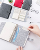 A5 Soft Felt Cover Journal 6 Ring Sprial Refillable Notebook