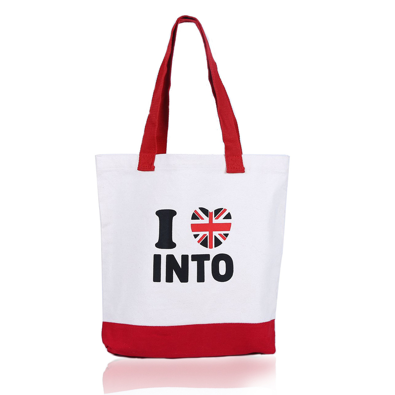 Large 12oz Two-Tone Canvas Tote Bag Reusable Grocery Shopping Tote