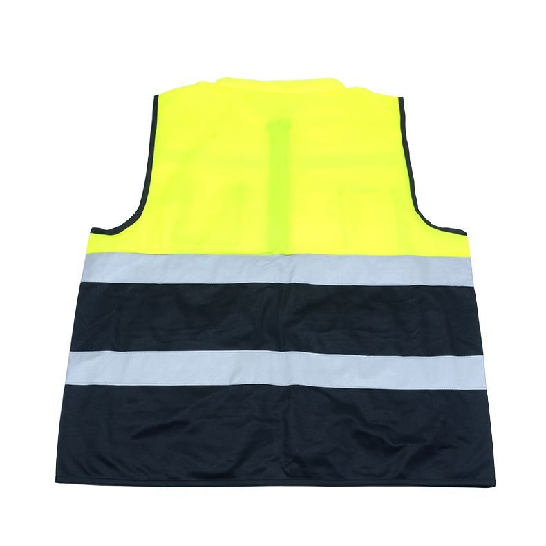 Zippered Reflective Safety Vest Volunteer Workwear Waistcoat with High Reflective Strips Bright Neon Color Construction Protector