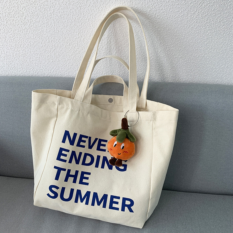Large Reusable Canvas ShoppingTote Bags with Long Shoulder Strap and Short Handles