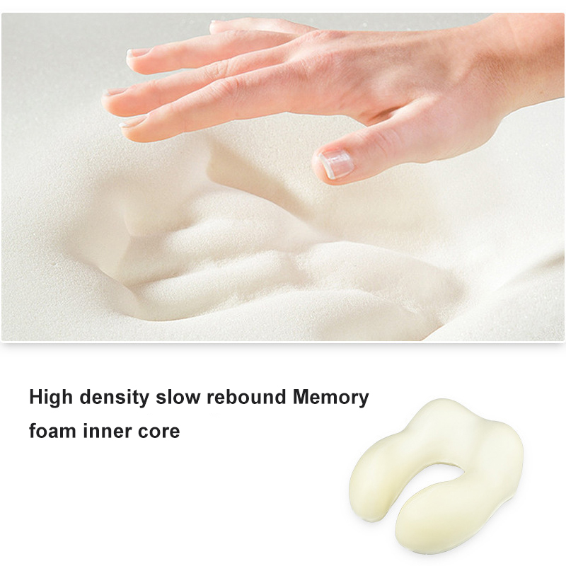 Travel Neck Pillow With Hood For Airplane, High-Density Slow Rebound Memory Foam Neck Pillow With Removable & Washable Outer Layer