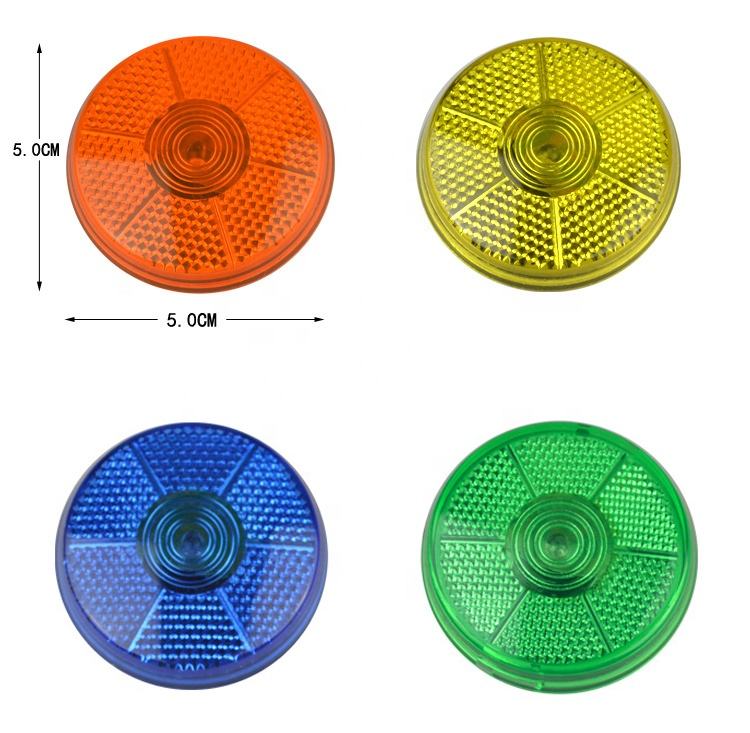 Round Reflector Safety Light with Clip, High Visibility Plastic Reflective Gear for Jackets, Bags, Purses, Backpacks, Strollers