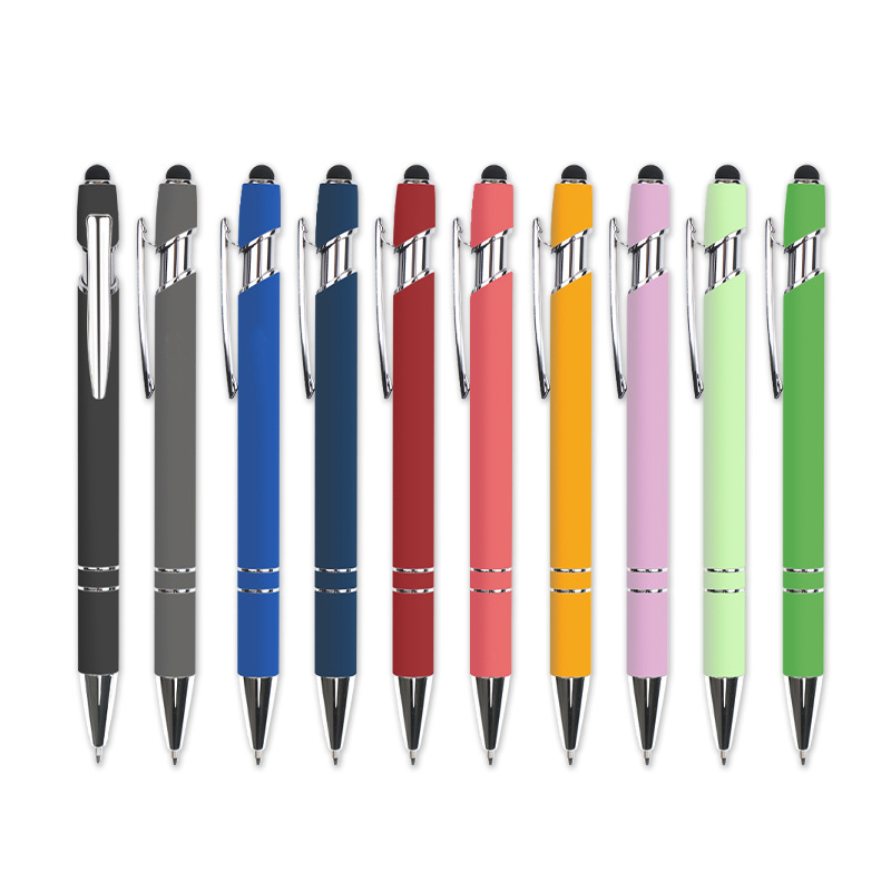 5.5-Inch Stylus Style Ballpoint Pen, 2-in-1 Touchscreen Tip Plastic Click-Action Ballpoint Pen