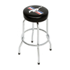 Custom Logo Shop Bar Stool, 360 Degree Swivel Barstools with Padded PVC Seat, 30" Tall, 14.6" Diameter