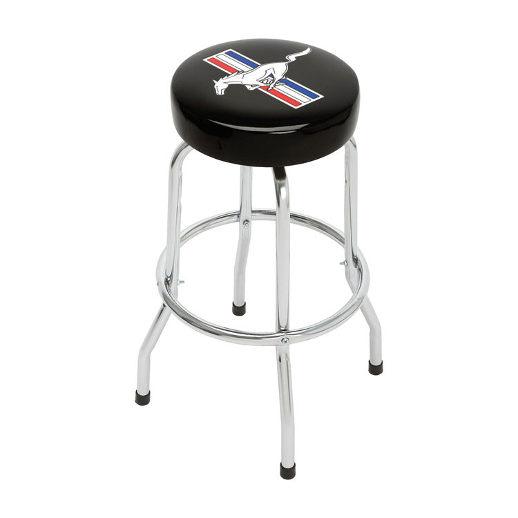 Custom Logo Shop Bar Stool, 360 Degree Swivel Barstools with Padded PVC Seat, 30" Tall, 14.6" Diameter