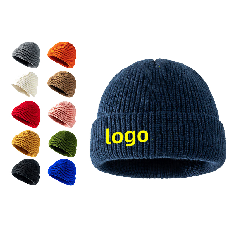 Autumn And Winter Winterproof Solid Color Melon Skin Ear Protection Knitted Hat