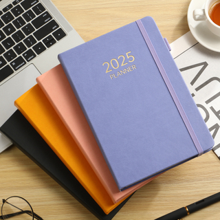 2025 A5 Hardcover Daily Planner Notebook