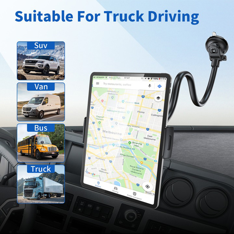 Flexible Rotating Phone & Tablet Holder Lazy Stand for Car, Super Suction Dashboard Windshield Car Tablet Mount