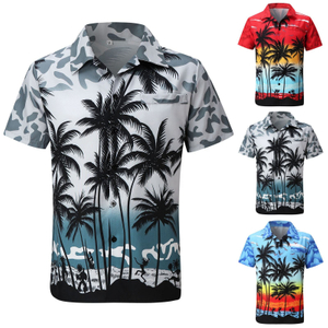 Custom Full Color Dye Sublimation Quick Dry Men's Hawaiian Beach Shirt