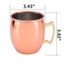 Moscow Mule Mugs 17 oz Hammered Cups Stainless Steel Lining Copper Plating Mug with Handle