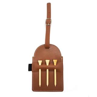 PU Leather Golf Tee Holder Luggage Tag