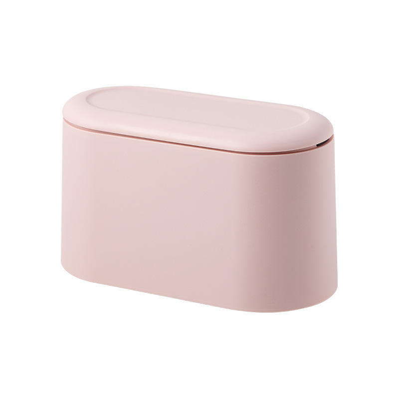 Desktop Trash Can Mini Countertop Garbage Can with Lid Small Plastic Storage Bin for Home Kitchen Dressing Office Kids Bedroom