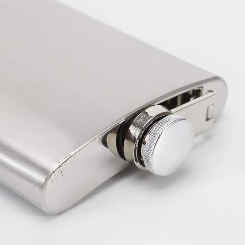 Premium 7oz 304 Stainless Steel Hip Flask - Brushed Finish Pocket Liquor Flask