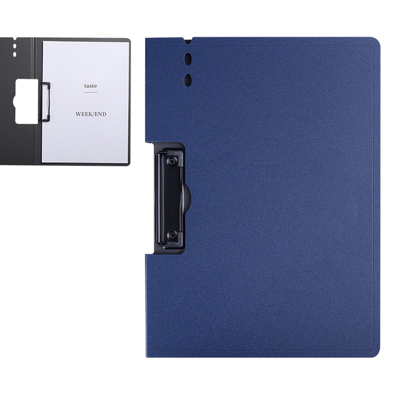 A4 Foldable Clipboard Folder with Metal Clip, PP Document Organizer for Office, Nursing, Restaurant.