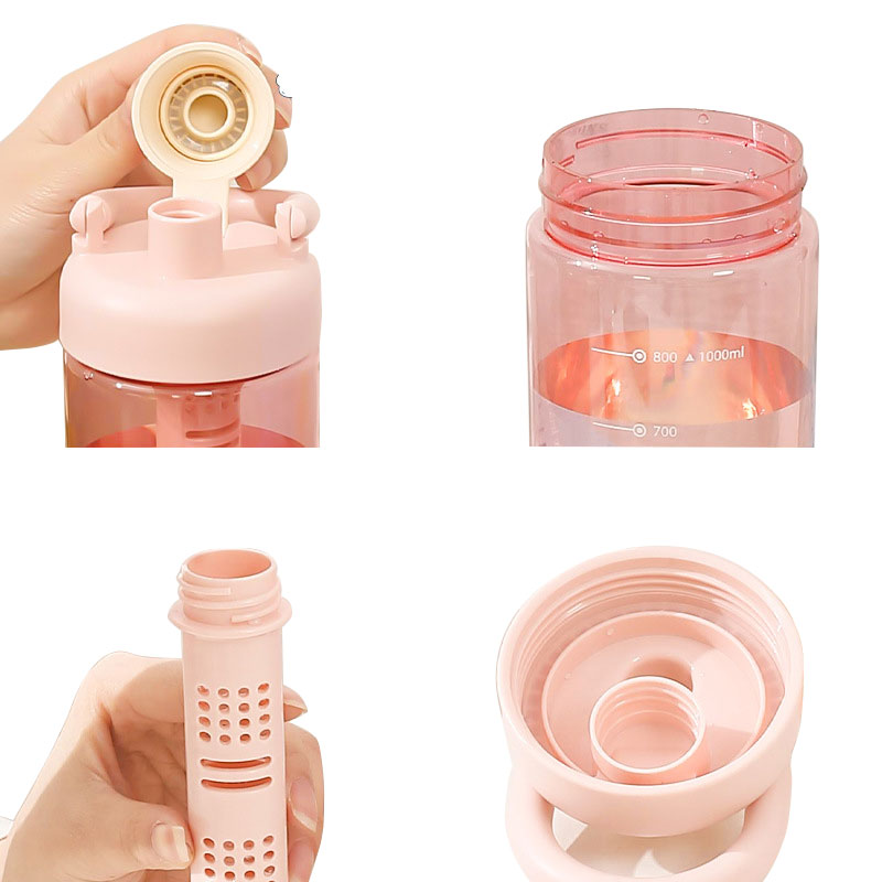 34 oz. Large Capacity Water Bottle With Lid And Removable Tea Compartment For Daily Life