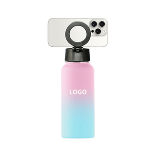 32oz Stainless Steel Water Bottle with Magnetic Ring Handle - Can Be Used As A Phone Holder, Double Insulation