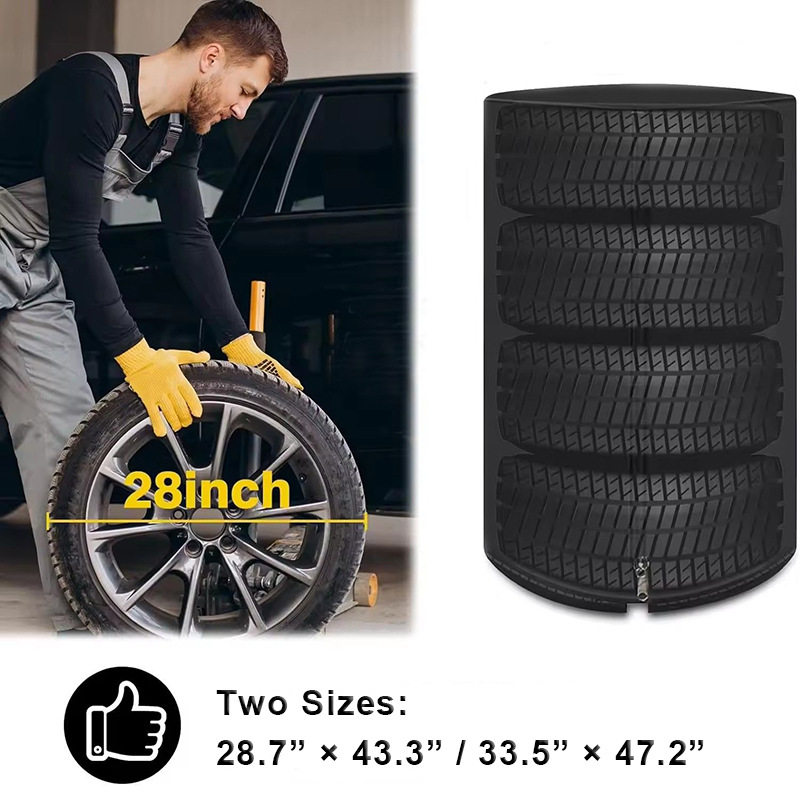 Durable 4-Pack 420D Oxford Fabric with PU Coating Waterproof Tire Covers for Car Truck SUV Camper Trailer Universal
