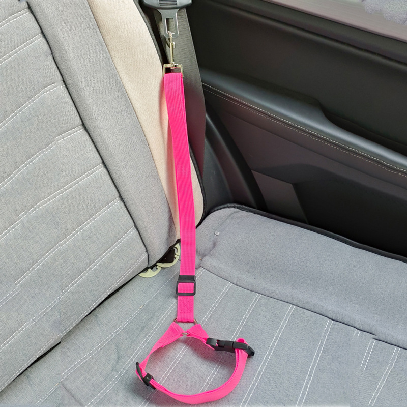 3-in-1 Dog Seatbelt with Adjustable Metal Buckle Safety Headrest Restraint Dog Car Harness with Elastic Bungee for Dogs Pet