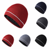 Reflective Knit Hat Safety Beanies Adult High Visibility Beanie Neon Knit Caps with Reflective Stripe