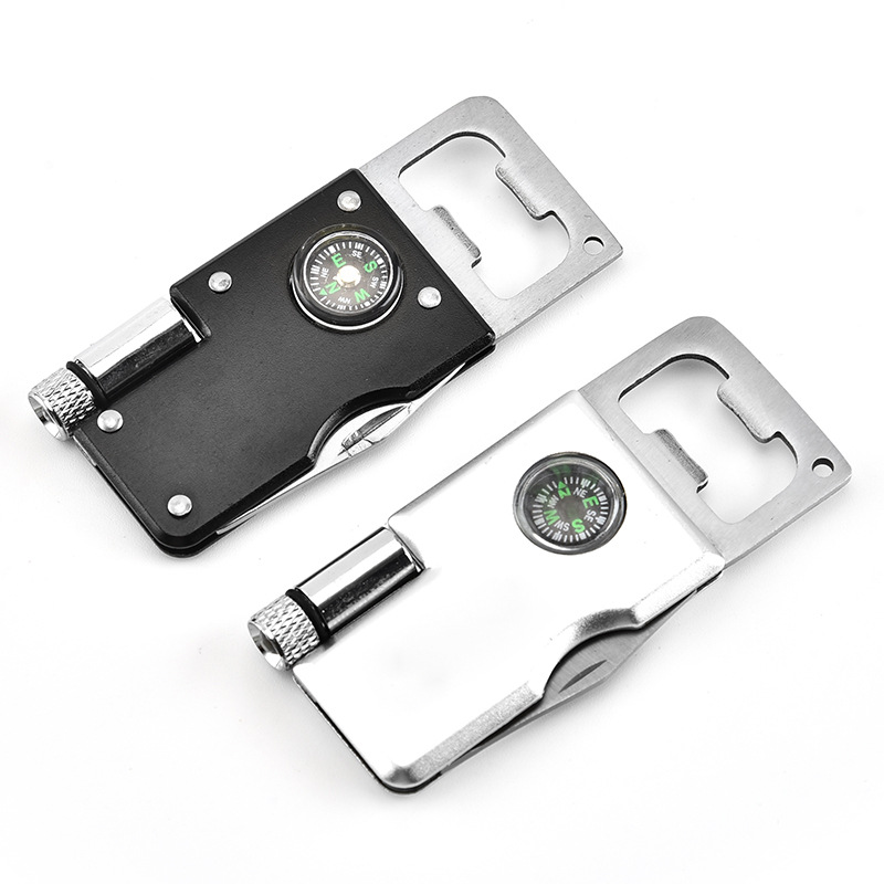 4-In-1 Multi-Function Tool With Knife LED Light Bottle Opener Compass