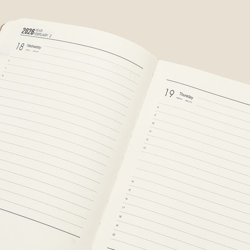 2026 Eco-Friendly Daily Planner Notebook with Cork & Coffee Grounds Cover, Sustainable A5 Agenda Journal Size 5.7" x 8.3"