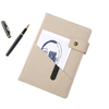 Hardcover A5 Leather Retro Notebook Front Pocket Journal Button Closure for Writing