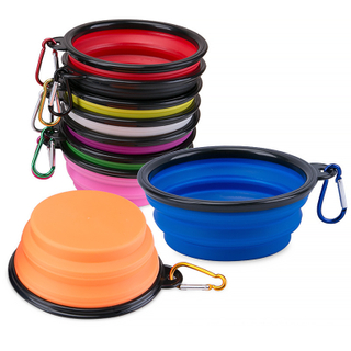 Collapsible Foldable Portable Dog Water Bowl for Cats Pet Foldable Feeding Watering Dish for Travel Camping Walking with Carabiner