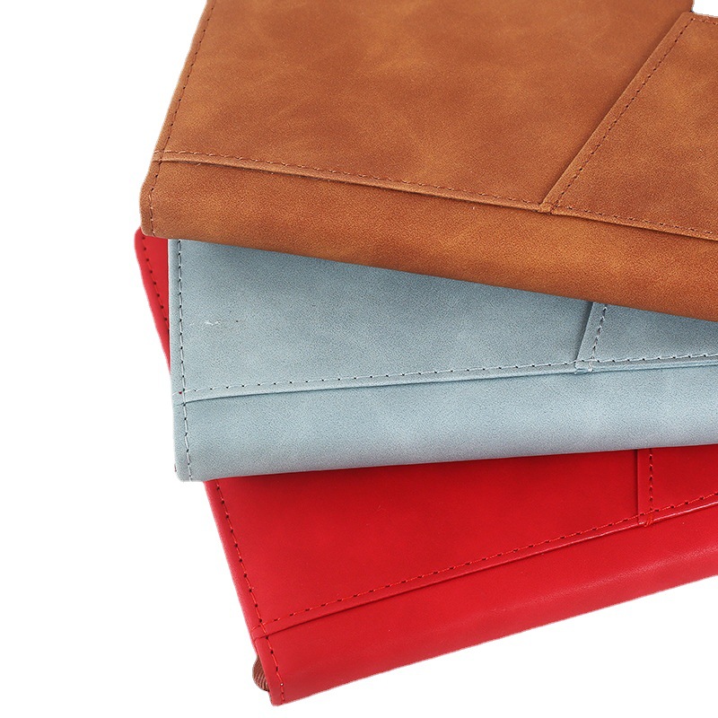 A5 Lined Leather Notebook Journal With A Front Pocket & Magnetic Buckle Closure for Business School Travel Personal