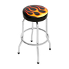 Custom Logo Shop Bar Stool, 360 Degree Swivel Barstools with Padded PVC Seat, 30" Tall, 14.6" Diameter