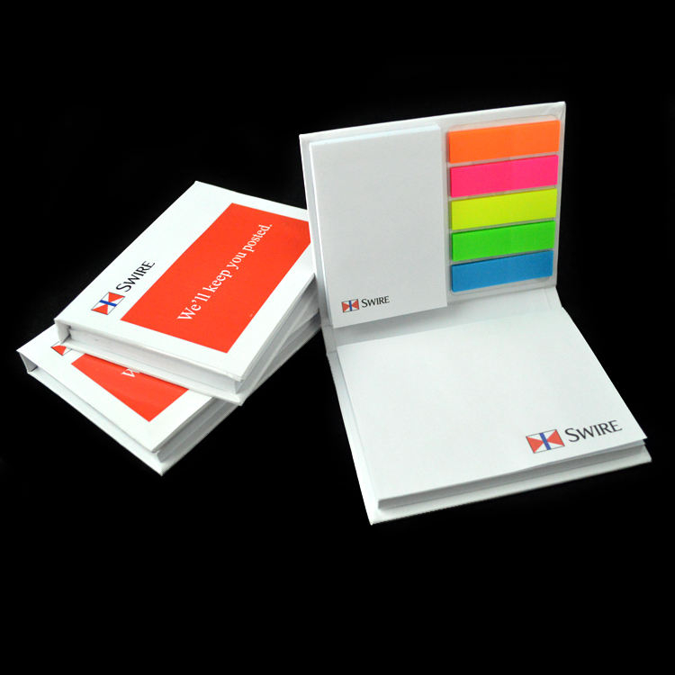 Hardcover Sticky Note Memo Pads With Colorful Makers Index Flag Tabs