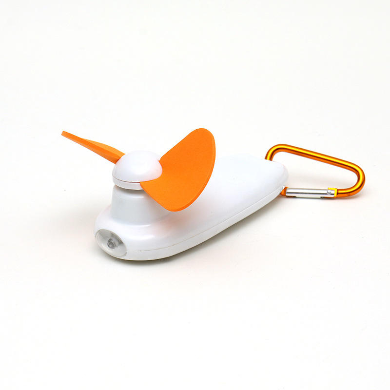 Pocket Sized Fan with Led Torch Light & Carabiner, Portable On-the- Go Battery Powered Handheld Fan