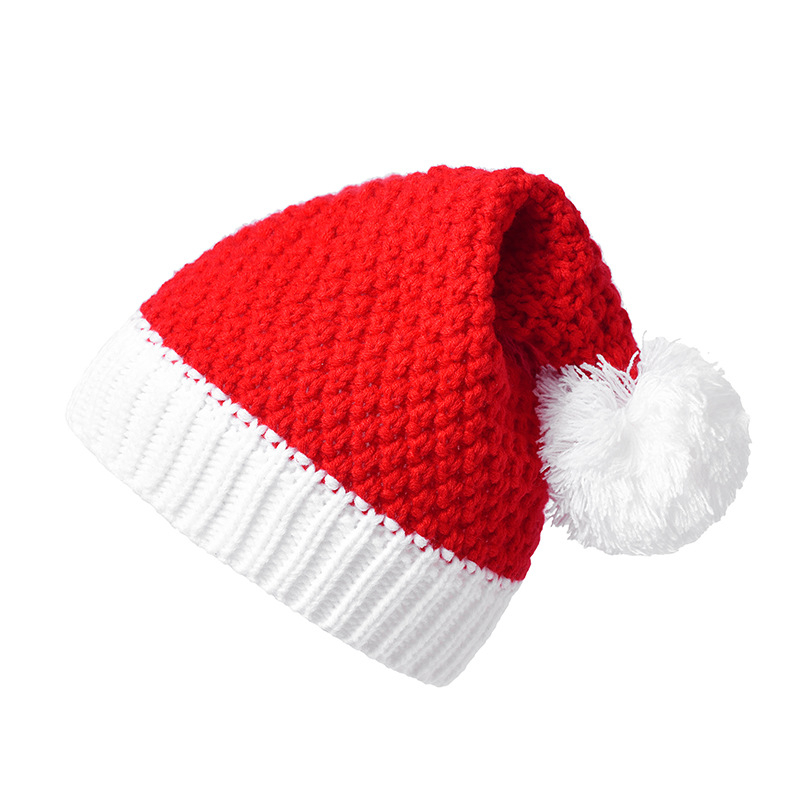Red White Knitted Santa Hat Santa Hat Christmas Knitted Hat for Winter