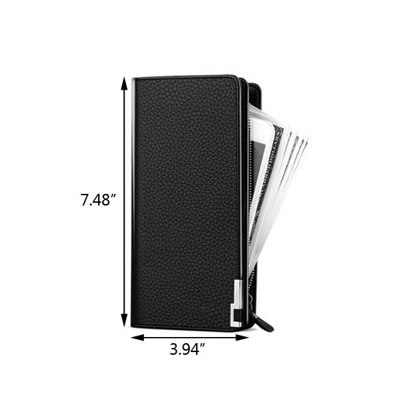 PU Leather Men's Wallet Blocking Long Purse Coin Case Passport Credit Card Holder