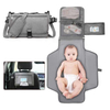 Large Soft Portable Changing Pad with Shoulder Strap- Compact Diaper Bag Changing Pad with Wipes Pockets