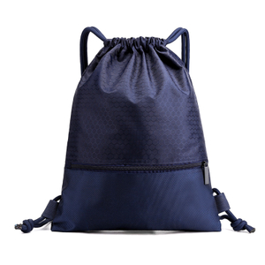 19.7 x 16.5 Inches Waterproof Gym Drawstring Backpack Bag With Front Zipper Pocket, Honeycomb Pattern Sports Cinch String Bag