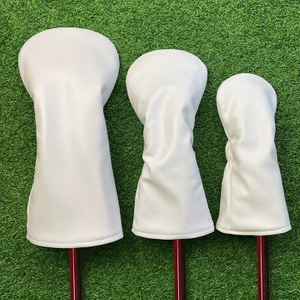 Golf Driver & Fairway Wood Head Cover – Waterproof PU Leather, Soft Velvet Lining, Elastic Back, Custom Logo